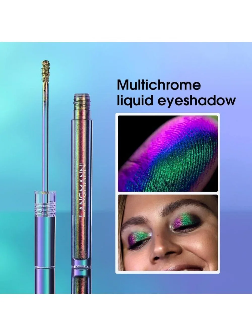 3Pcs Holographic Multichrome Liquid Eyeshadow Set - Iridescent Makeup Trio